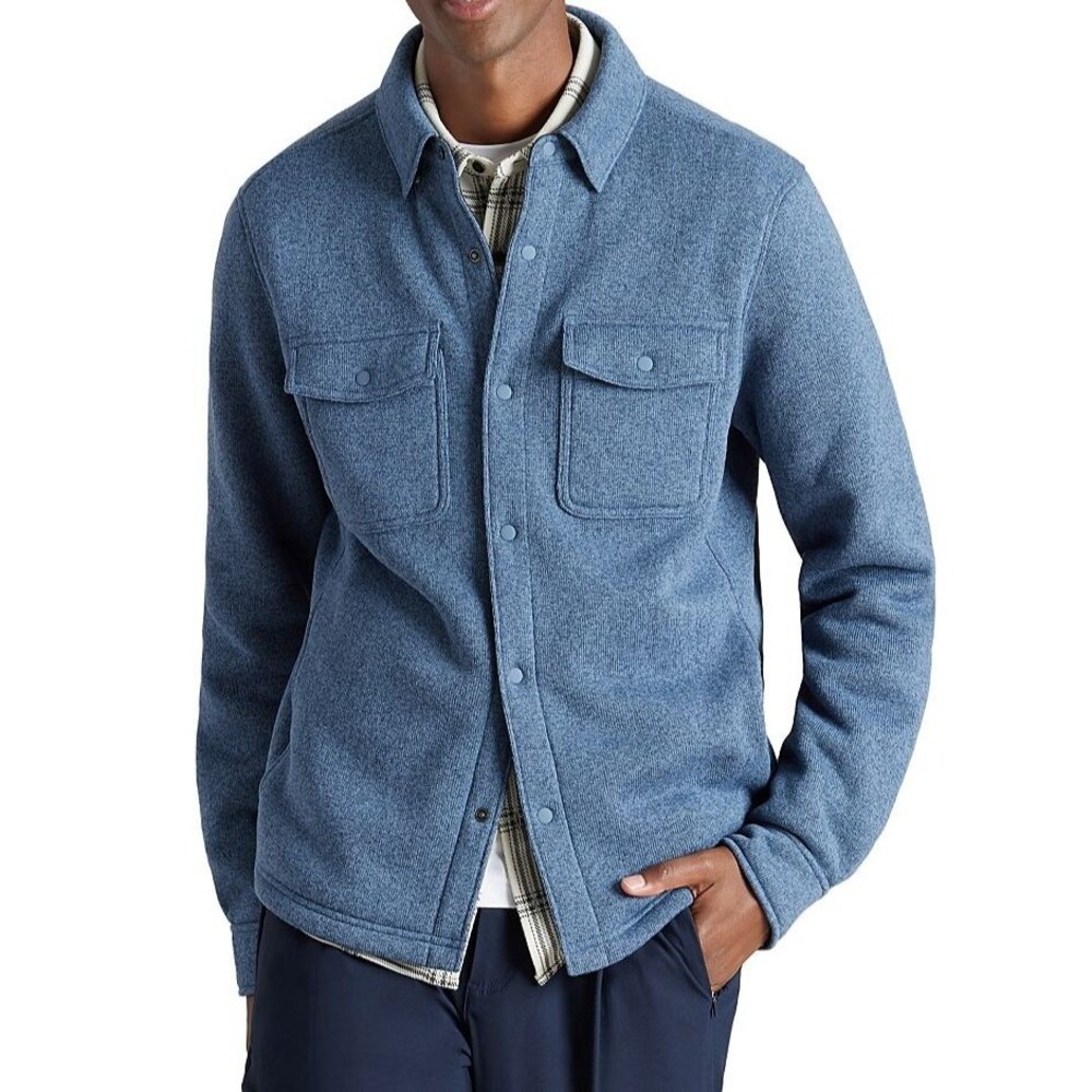 RHONE Jacket Mens Small Blue High Pile Lined Fleece Shaket $168